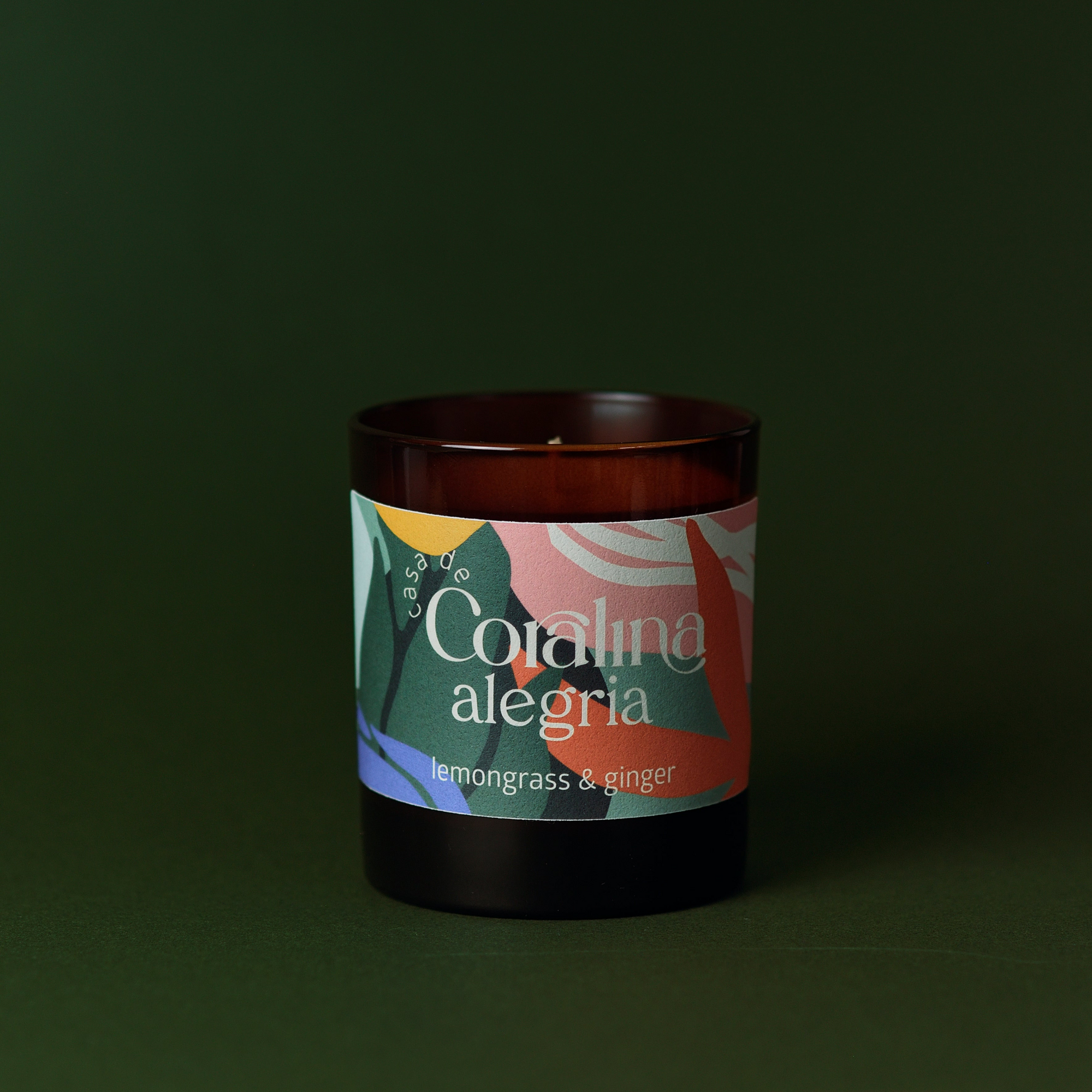 Candle Alegria - Lemongrass & Ginger - Large Amber Jar - 220g