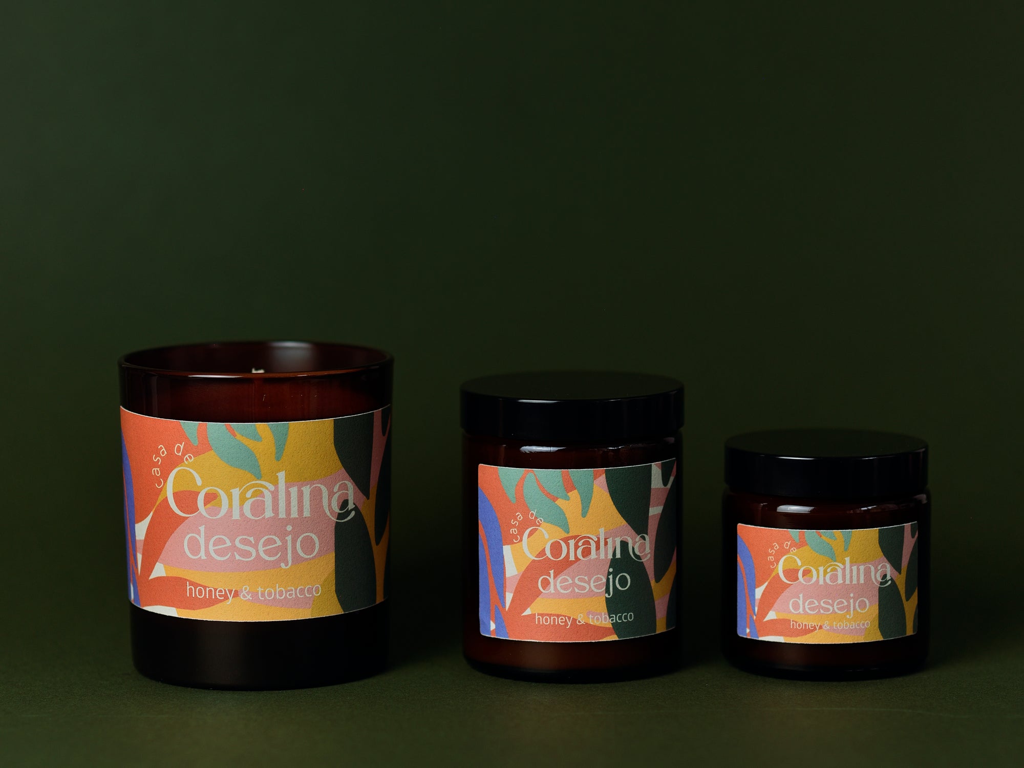 Candle Desejo - Honey & Tobacco - Large Amber Jar - 220g