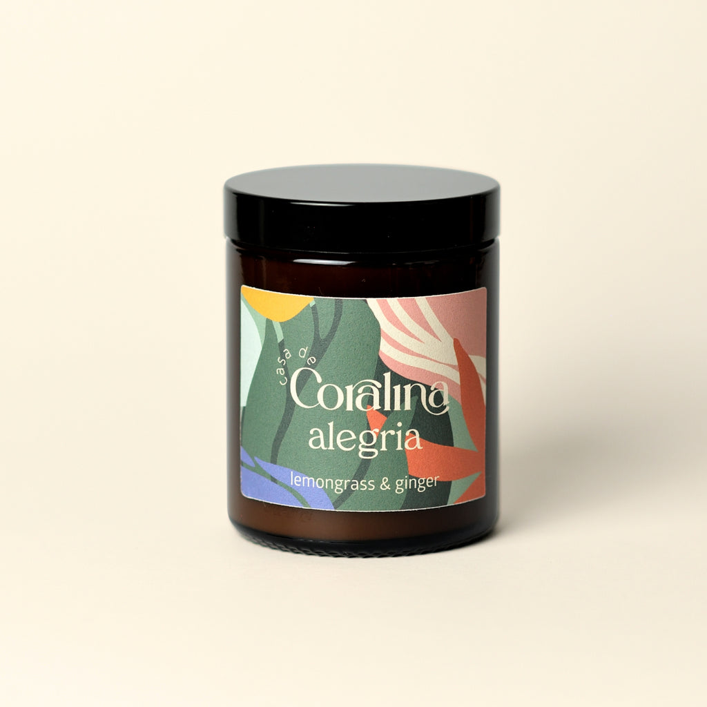 Candle Alegria - Lemongrass & Ginger - Medium Amber Jar - 150g