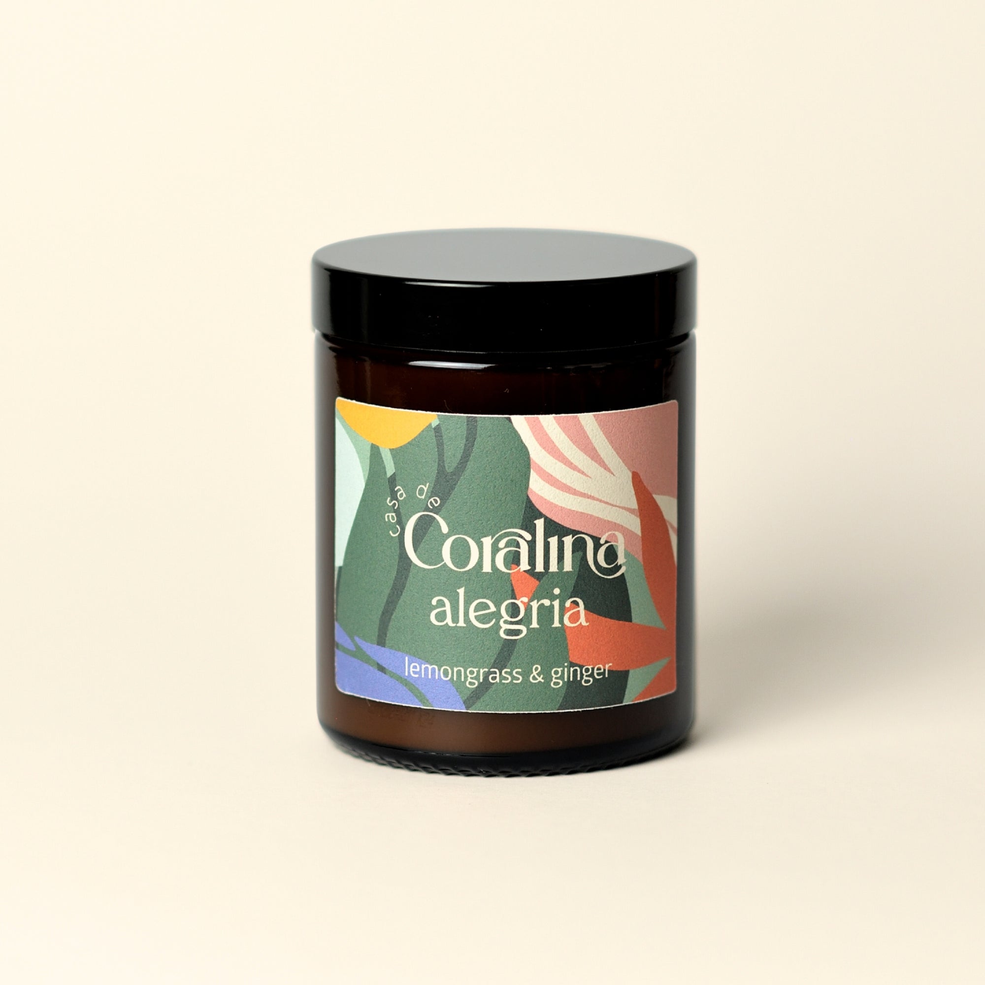 Candle Alegria - Lemongrass & Ginger - Medium Amber Jar - 150g