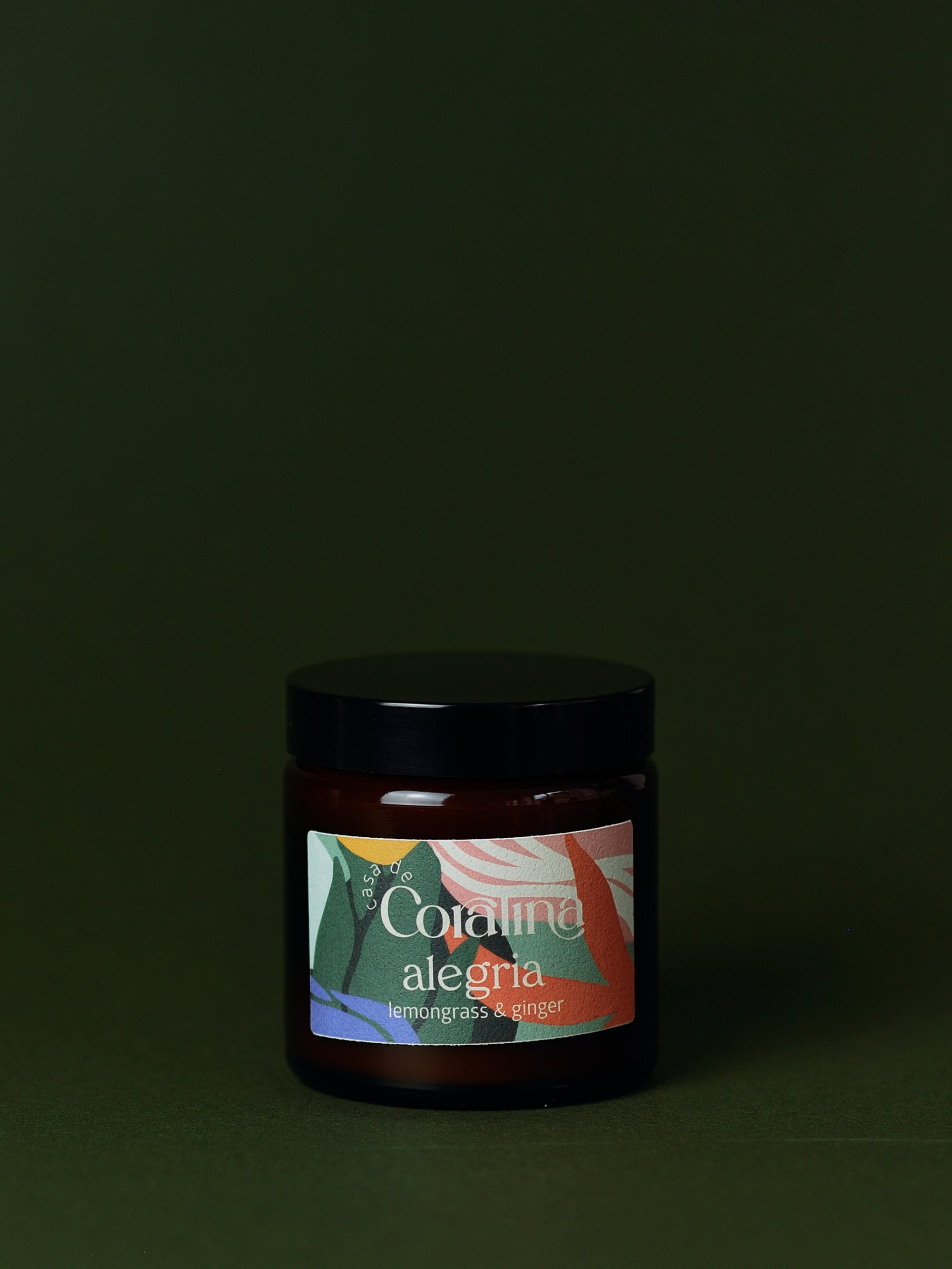 Candle Alegria - Lemongrass & Ginger - Small Amber Jar - 90g