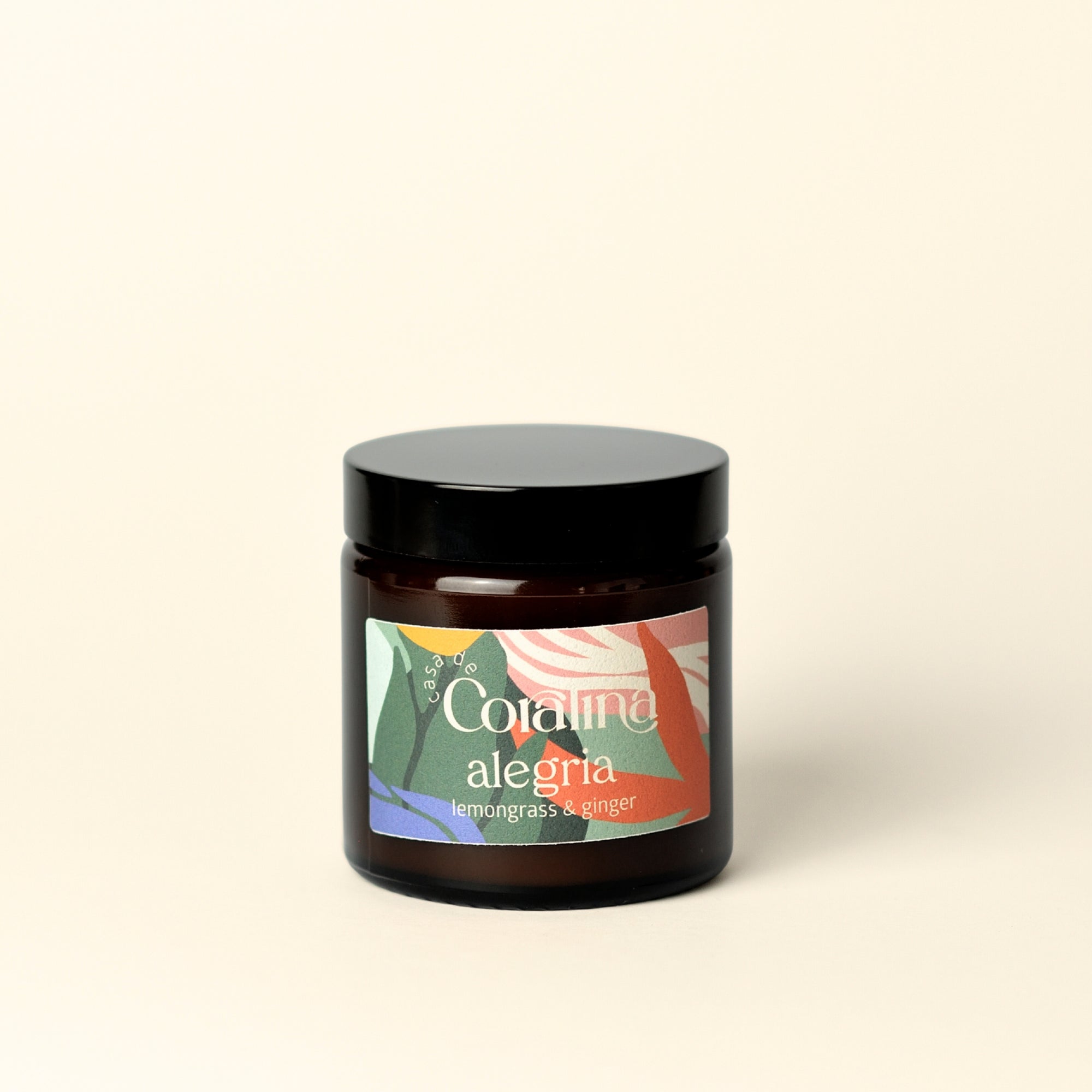 Candle Alegria - Lemongrass & Ginger - Small Amber Jar - 90g