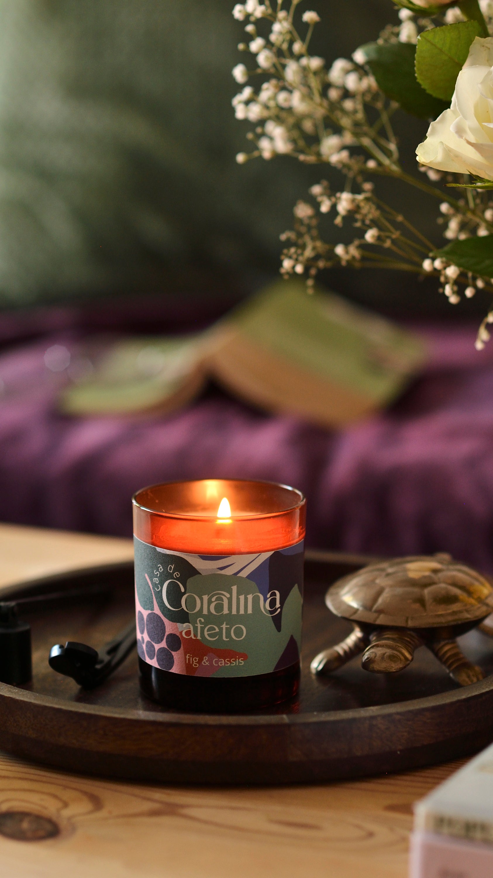 Candle Afeto - Fig & Cassis - Large Amber Jar- 220g