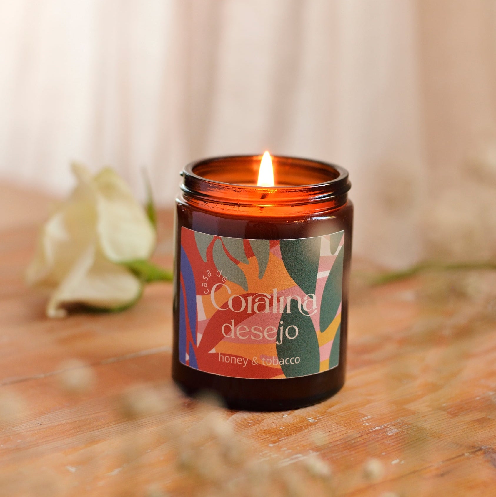 Candle Desejo - Honey & Tobacco - Medium Amber Jar - 150g